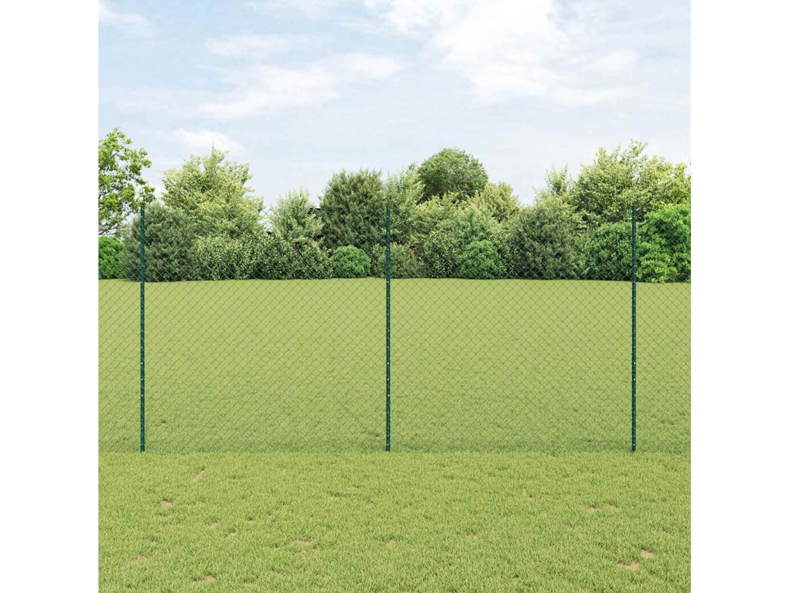 Vidaxl Cerca De Elos Com Poste 10 X 1,6 M Aço Revestido De Pvc Verde