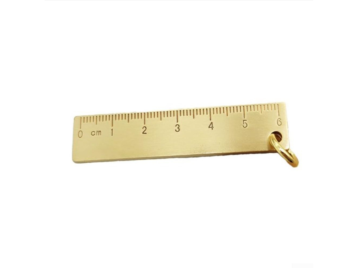 Chaveiro Decorativo, Régua Pequena De Cobre 6 Cm, Metal Latão 3 Mm