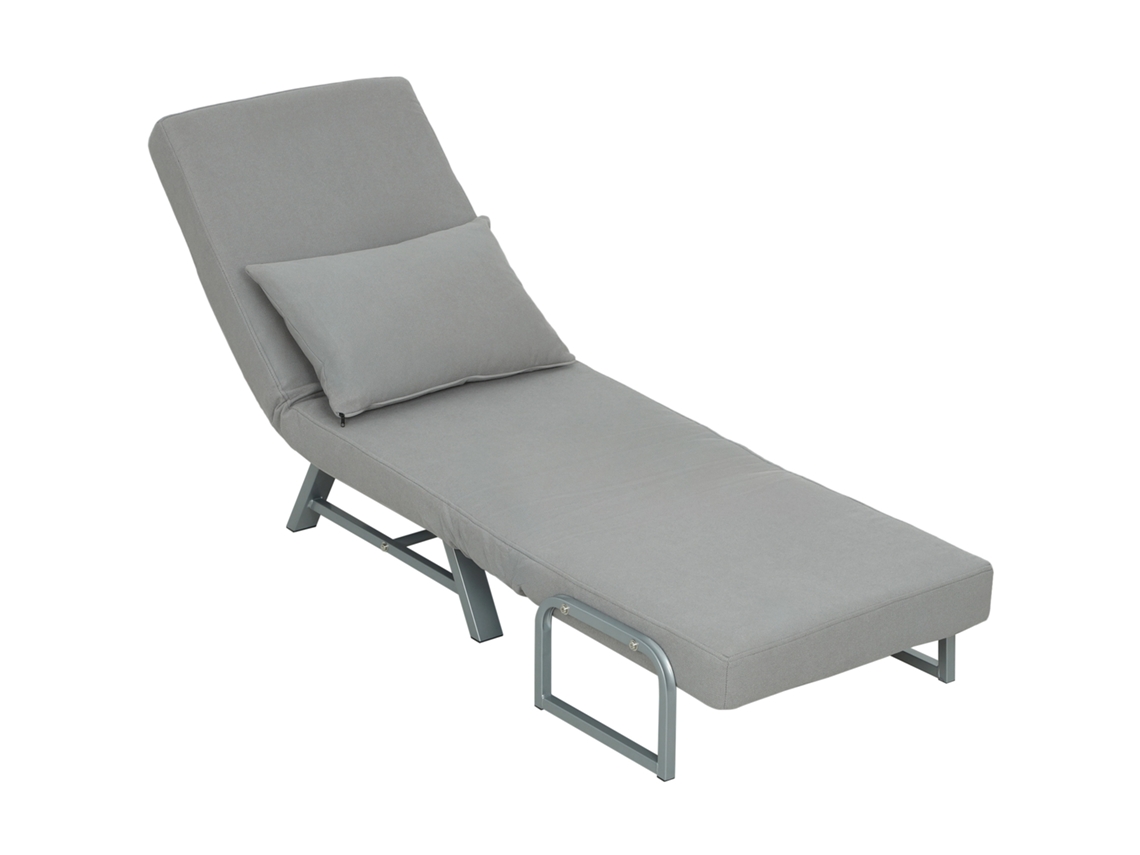 Cama De Poltrona, Na Cor Cinza Claro, Com Estofada, Conversível De Hóspedes, Ergonômica, Design Prático E Funcional