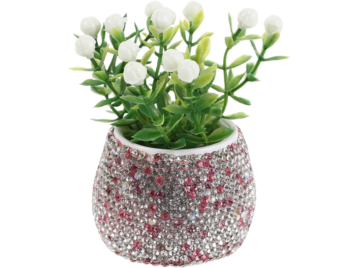 Enfeite Criativo De Console Central De Carro Com Strass Rosa.