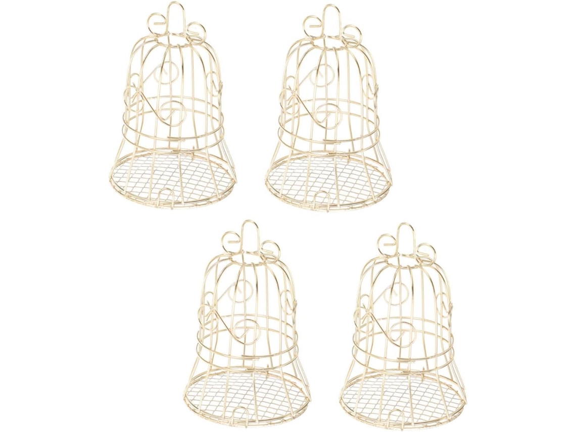 Inoomp Alimentador de Pássaros Vintage em Ferro, Kit de 4 Peças para Pendurar em Gaiolas, para Pássaros Selvagens, CHABERLU
