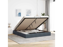 Vidaxl Estrutura De Cama Otomana Sem Colchão 180x200cm Cinzento Escuro