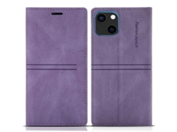 Capa Para Iphone 15 Pele Sintética Roxo
