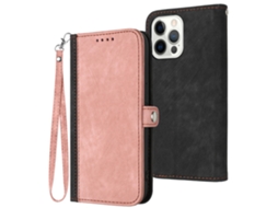 Capa Pega Para Iphone 15 Pro Pele Sintética Magnética Rosa