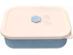 Lancheira quadrada de silicone Slowmoose, prática e versátil, pode ser levada ao micro-ondas, aquece, resfria, armazena e é portátil.