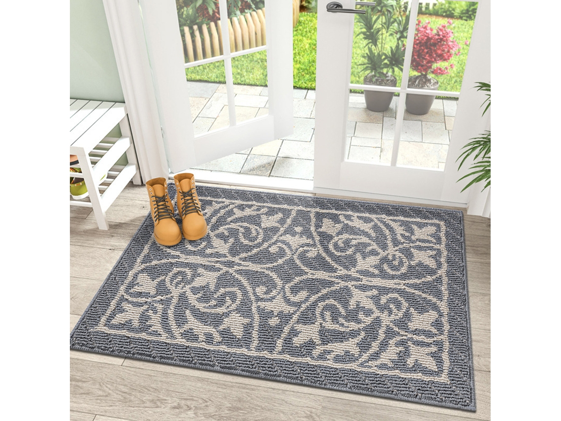 Capacho Antiderrapante Cinza Escuro 50x80 Cm, Absorvente, Durável, Lavável À Máquina, Dedicado Ao Corredor/quintal
