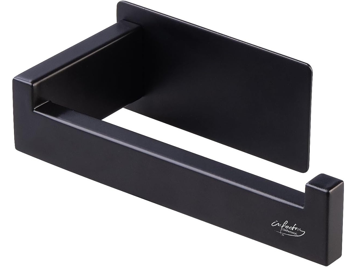 Suporte Para Papel Higiênico Para Vaso Sanitário Sem Necessidade De Furar, Autoadesivo, Preto (disp Gokoco