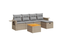 Garden Sofa Set, Garden Sofa Sets Vidaxl Bege Rattan / Vime (n/a)