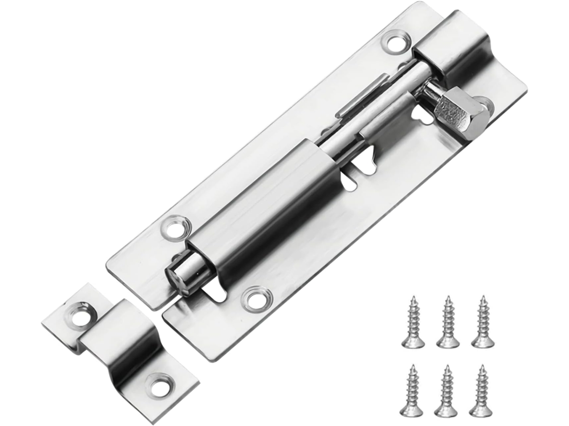 Ferrolhos De Trava De Porta De 4'', 95 Mm, Aço Inoxidável 304, Trinco Deslizante Com Parafusos Para Banheiro, Quarto, Galpão, Jardim E Vaso Sanitário