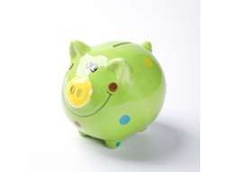 Cofrinho Grande em Forma de Porco com Corações da Vert, Gifts para Crianças e Adultos, Verde AQUAFORGE