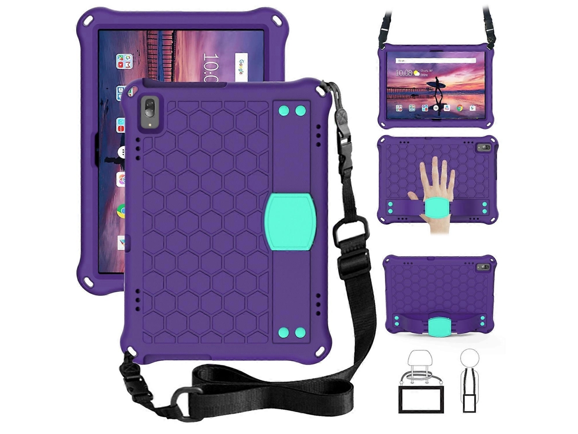 Capa Protetora Plana Com Design Em Favo De Mel Em Eva + Pc, Com Quatro Cantos Reforçados E Alça Integrada Para Lenovo Tab 4 10 Tb-x304f/n (preto + Pre