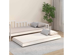 Vidaxl Cama Sem Colchão 90x190 Cm Madeira De Pinho Maciça Branco