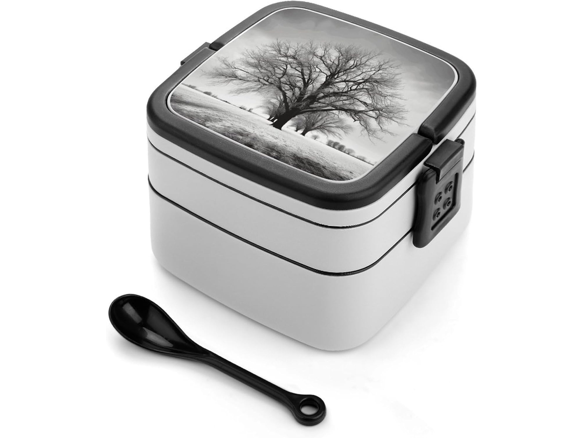 Marmita Bento De Camada Dupla, Recipiente Para Alimentos À Prova De Vazamentos 1-litro, Marmita Bento Com Estampa De