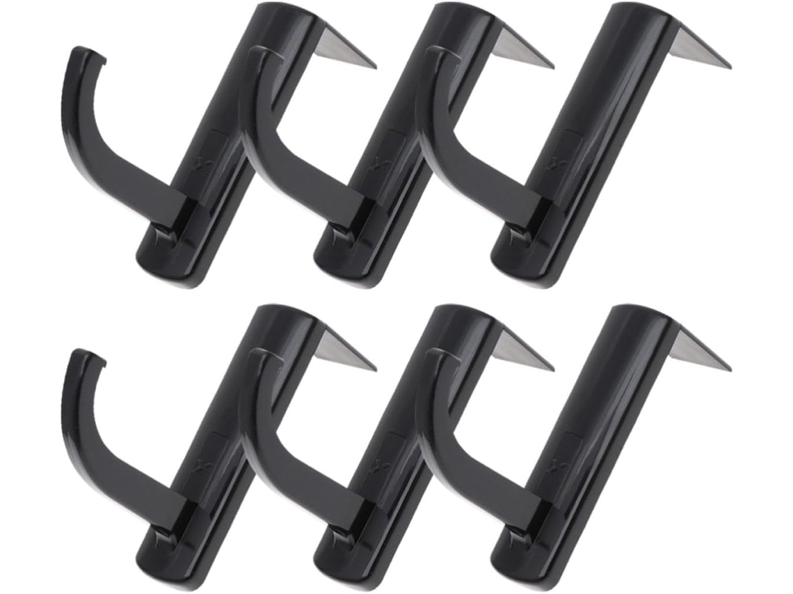Suporte Para Fone De Ouvido Com 6 Ganchos, Portátil, Em Plástico Preto Resistente A Arranhões, Ideal Para Quarto