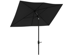 Guarda-sol Retangular S/MARCA, inclinável, 2x3m, lona impermeável, preto