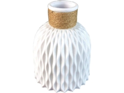Vaso De Plástico Blanco Para Decoración Hogar, Accesorio Interior, Juego De 1 Florero Para Decoración Casa Y Oficina