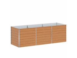 Conjunto 1 Cama De Jardim Vidaxl Castanho Aço (240 X 80 X 77 Cm)