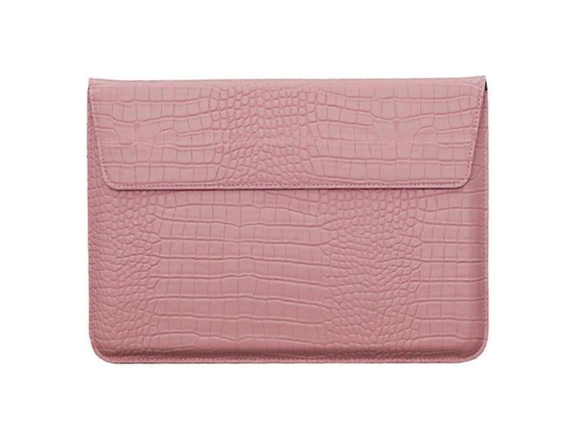 Capa Para Laptop De 15,4 Polegadas Em Couro Pu Com Textura De Crocodilo, Prática E Elegante - Rosa Claro