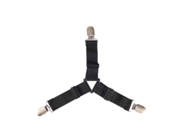 Lurelia Correias Para Lençol Preto 4 Peças Ajustável Elástico Triângulo Resistente Nylon Metal