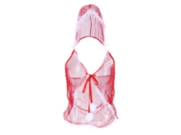 Laxiscreed Conjunto De Lingerie Natalino Com Babydoll E Tanga De Abertura Frontal Para Mulher