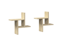 Conjunto de 2 Prateleiras de Parede Derivados Madeira Carvalho Sonoma MAISON EXCLUSIVE