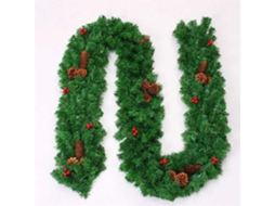 Guirlanda de pinheiro verde para pendurar, decoração com pinhas para porta, interior e exterior, ornamento para casa. 2 unidades.
