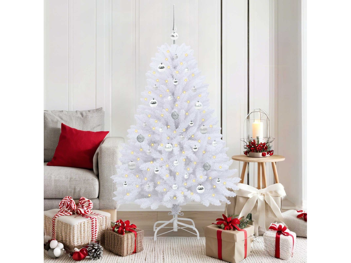 Vidaxl Árvore De Natal Articulada Artificial Branco 150 Cm Pvc E Aço
