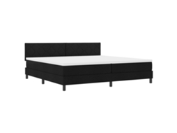 Conjunto 1 Cama Box Vidaxl Preto Tecido (200 X 200 Cm)