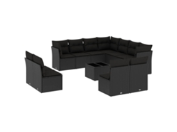 Garden Sofa Set, Garden Sofa Sets Vidaxl Preto Rattan / Vime (n/a)