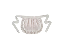 Avental Retrô Compatível Com Terno Justo Feminino, Feito De Algodão Branco, Meio Avental Ideal Para Festas E Eventos Olysi Shop