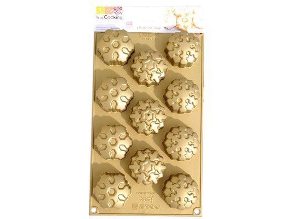 Forma De Silicone Scrapcooking Multi Flocons 29.5 X 17.5 Cm Compatível Com Congelador E Lava Louças
