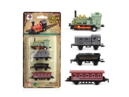 Primerox kit de Trem a Vapor Simulador Retro com Tração Manual Brinquedo para Crianças Presente