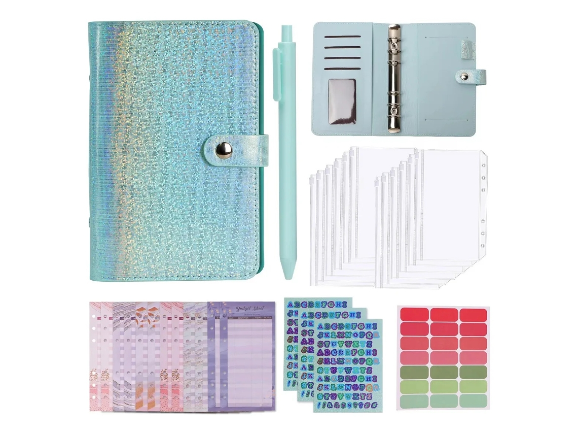 Lurelia Pasta Planner A6 Gypsophila Com 6 Anéis, Bolsos E Porta-caneta