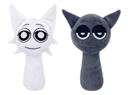 Lurelia B 2 Peças De Sprunki, De Jogo Srunki, Srunki Em Peluche Colecionável, 10pol., Cor Cinzento, Macio Para Coleção