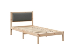 Estrutura da Cama com Cabeceira Cinza Escuro 90x190 cm MAISON EXCLUSIVE