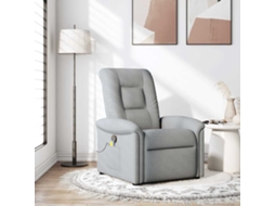 Vidaxl Poltrona De Massagens Reclinável Tecido Cinzento-claro