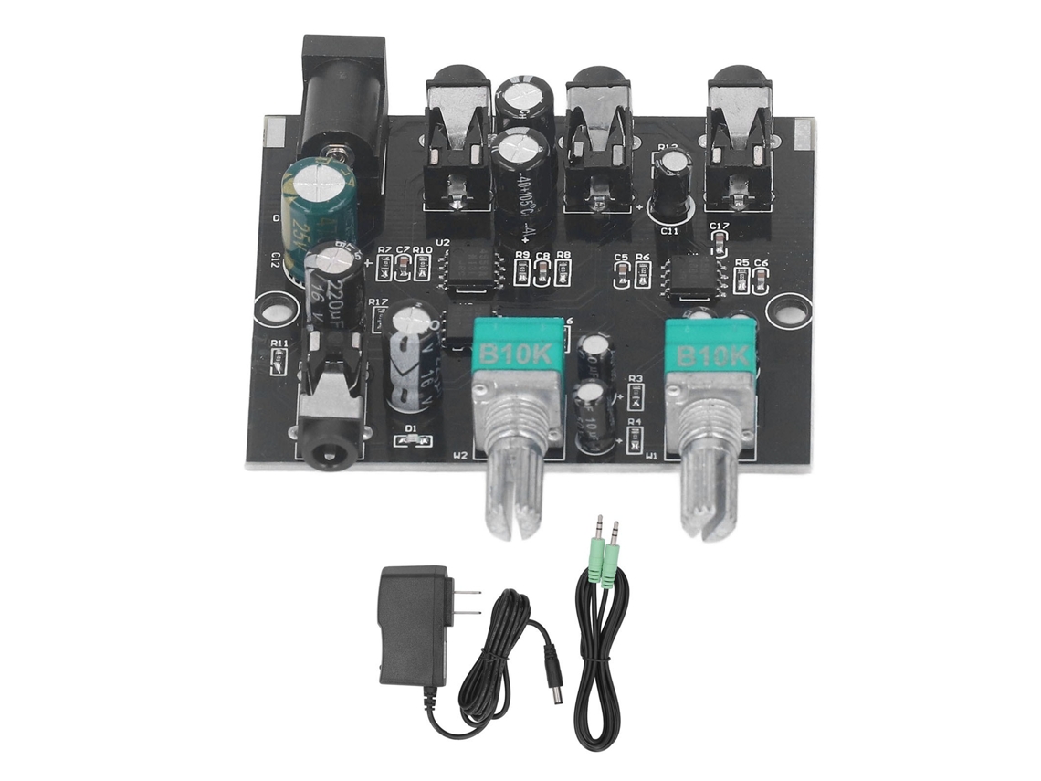 Mixer de Áudio Passivo de 2 Canais Ajustável com Entradas e Saídas Estéreo de Baixo Ruído 100 240v