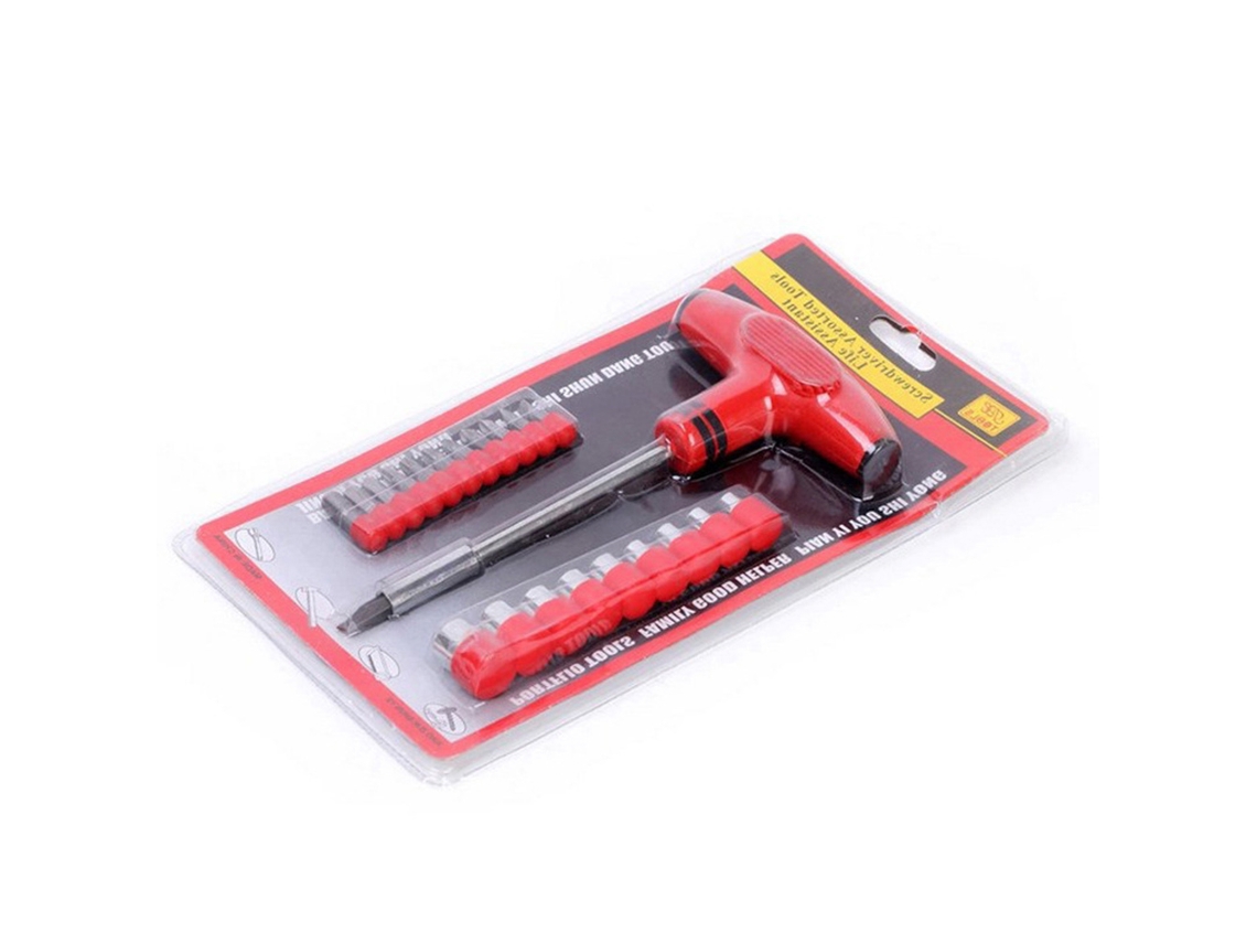 Conjunto De Bits De Parafusadeira Com Cabo Em T Em Aço Carbono 45 24 Peças Para Uso Múltiplo