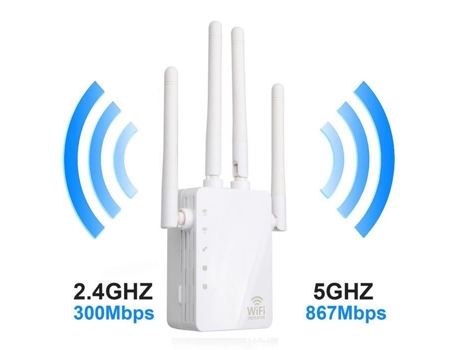 Moonmini 1200 Mbps Dual Band Wifi Repetidor Através Da Parede Repetidor 4 Antenas Wifi Extensor de Alcance