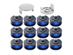 Pacote com 12 Carretéis de Fio com 2 Tampas Aparador de Grama para Ryobi Ac14rl3a/ac14hca HENTEN HOME