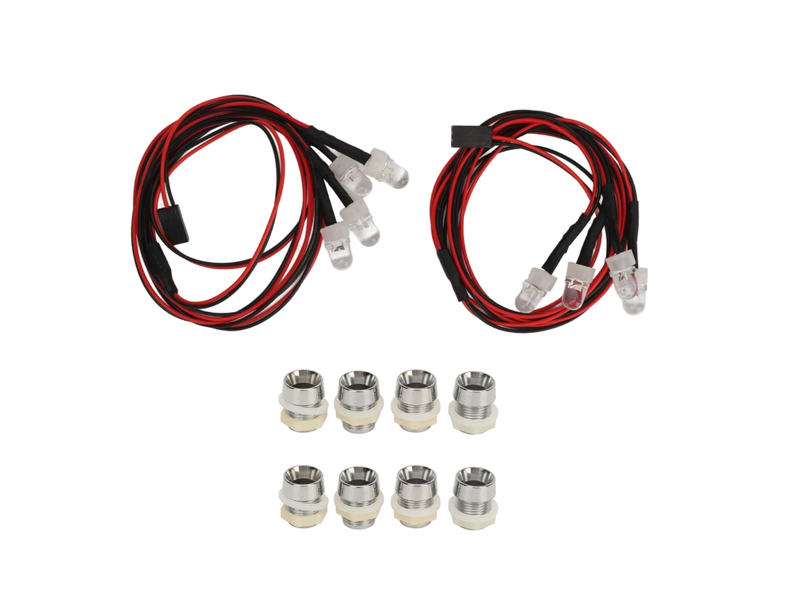Kit de Luzes LED universais S/MARCA, 7.4v, 8mm, 2 vermelhas, 2 brancas, conversão