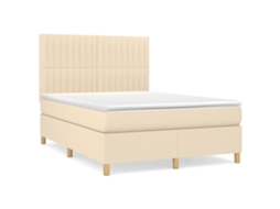 Box Spring Bed, Box Spring Beds Vidaxl Creme Tecido (140 X 190 Cm)