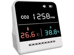 Sensor De Co2 Portátil Com Monitor De Qualidade Do Ar, Detector De Co2, Temperatura E Umidade Com Bateria Longa