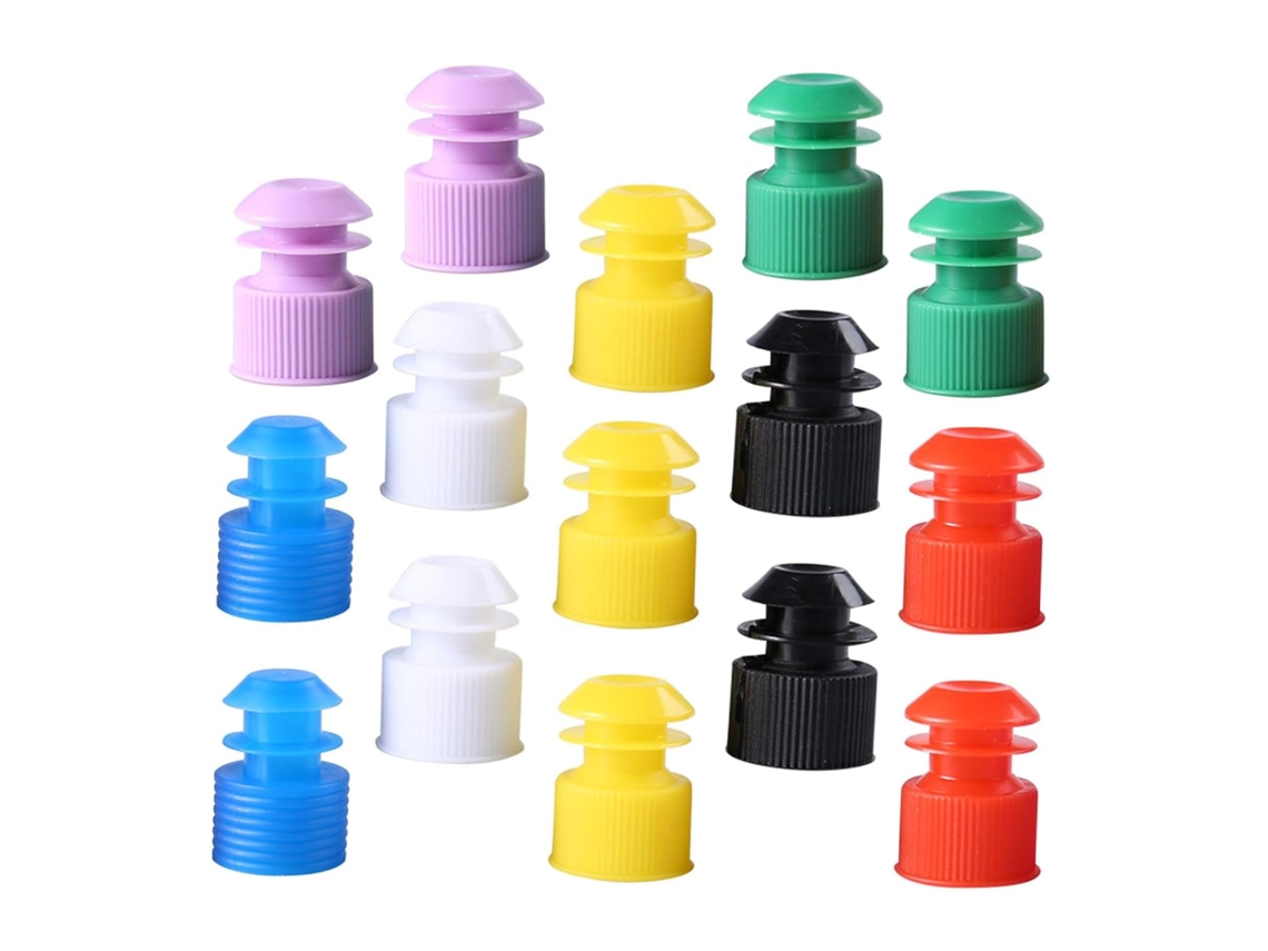 Homoyoyo 100-rolhas De Plástico Para Tubos Ensaio, Rosca De 12mm, Cor Aleatória, Vedação Segura Para Frascos De