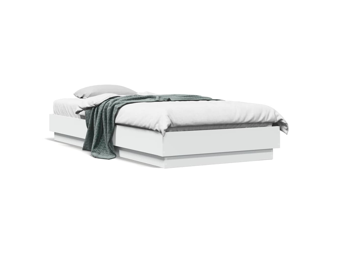 Bed Frame, Bed Frames Vidaxl Branco Madeira Processada (100 X 200 Cm)