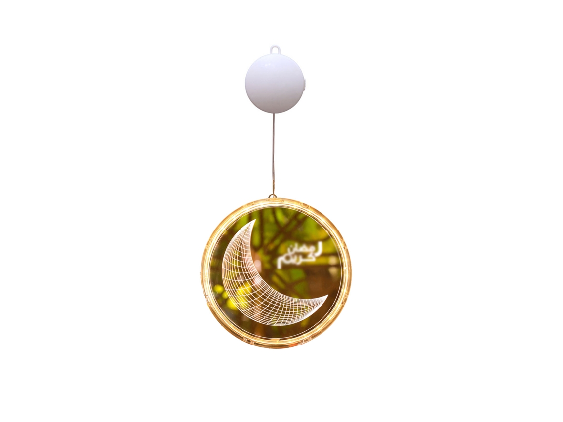 Laxiscreed Moon Luz De Pendurar 24cm Com Led Branco Quente Para Decoração Ramadan
