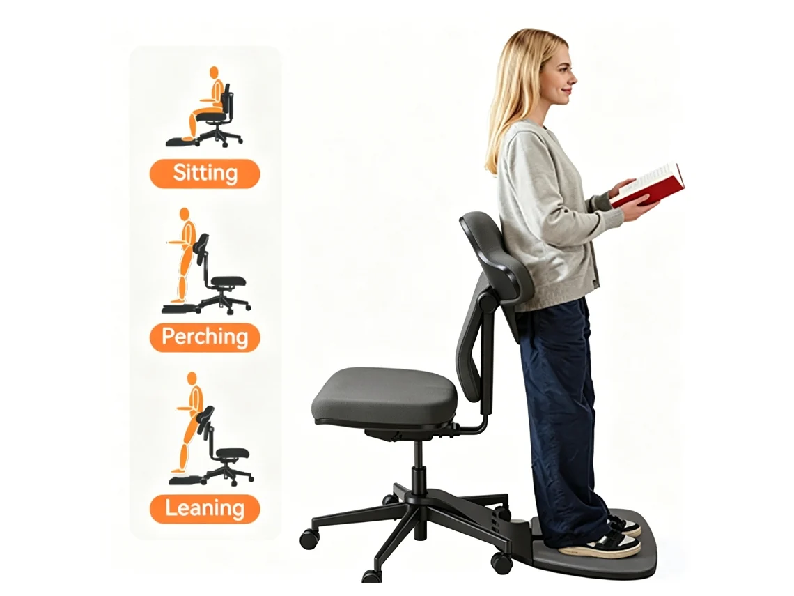 Cadeira De Escritório Ergonômica Newtral Mt-m-dg 5 Em 1 – Assento Adaptável Com Múltiplas Posições