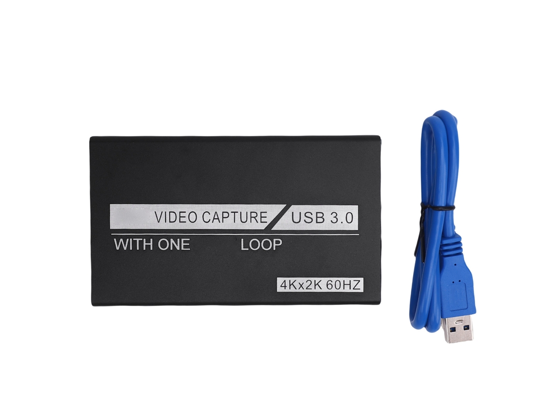 Placa De Captura De Vídeo 4k Interface Multimídia Hd Para Usb 3.0 Com Loop Out 1080p 60fps