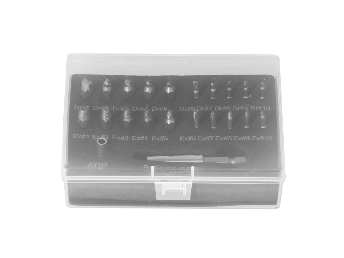 Kit De Extração De Parafusos Danificados E Pinos Quebrados 22 Peças Ferramenta Hss Barra Comum 60mm