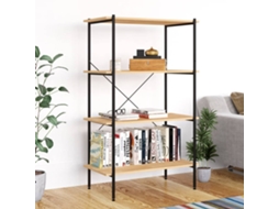 Vidaxl Unidade Com 4 Prateleiras 80x40x130 Cm Preto/cor De Carvalho